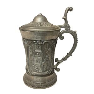 Zinn Pewter Beer Stein Carl Spitzweg Series from Germany by W MF Suin 2.5"